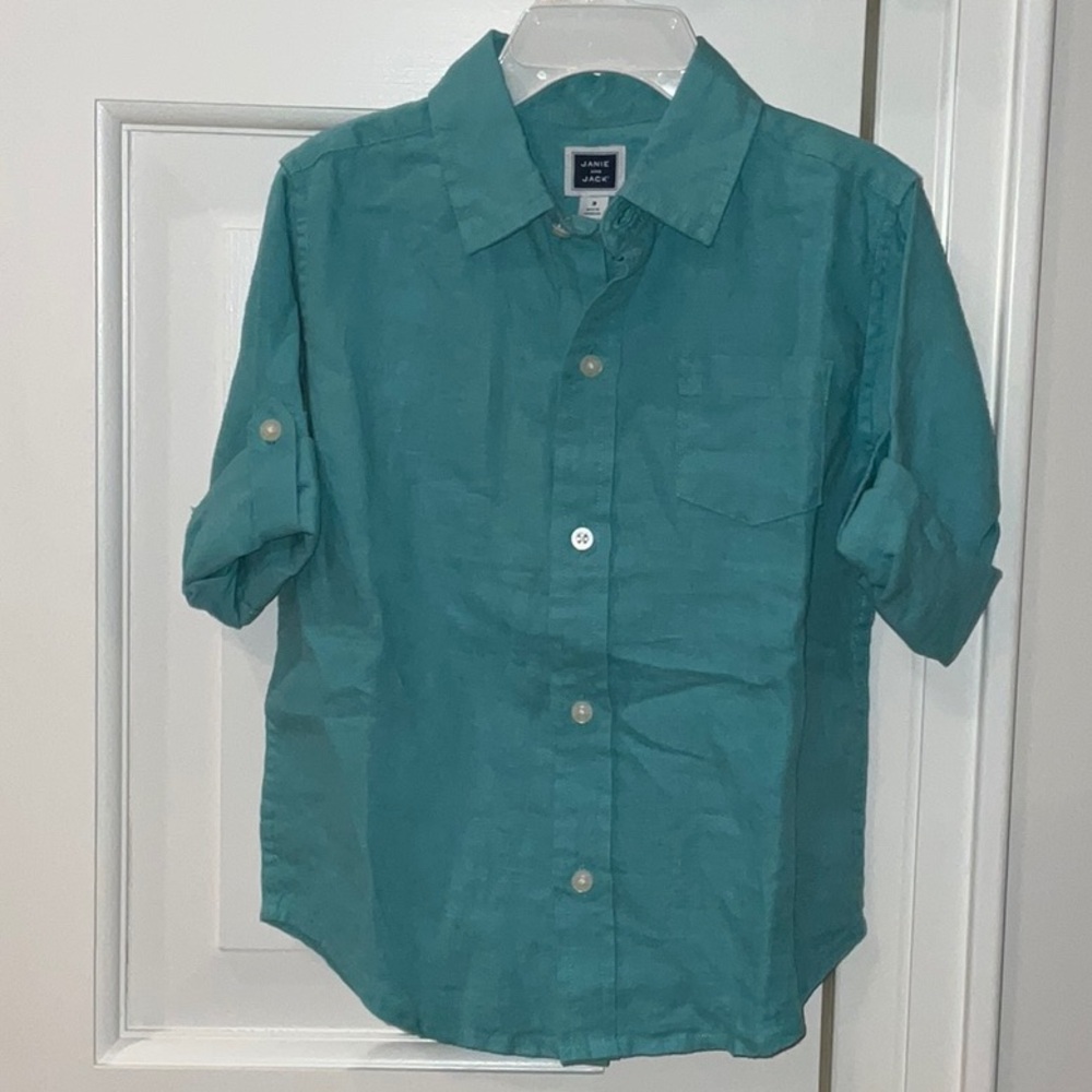 Janie and Jack Teal Button-Down Shirt